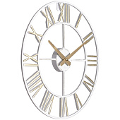 Часы настенные Лофт 3 Рубин d-40 см металл белый с золотом 4022-003 Часы настенные Лофт 3 Рубин d-40 см металл белый с золотом 4022-003