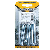  Болт мебельн.с усом DIN 607  6x60 с гайкой (белый цинк 6 шт) 