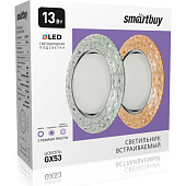 Светильник точечный встраиваемый под лампу GX53 13Вт 06CL3 круг прозрачн LED-подсветка (d125х40/монтажн d90) /Smartbuy