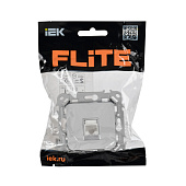 Розетка компьютерная встраиваемая RJ45 UTP cat 5e, цвет алюминий, IEK FLITE