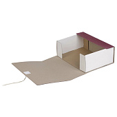  Короб архивный 12см бумвинил 330х240мм, внутри крафт бордо 