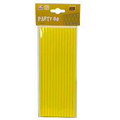 Трубочки одноразовые для напитков 25 шт. "Party go", yellow (197 мм)