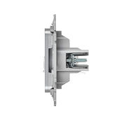 Розетка компьютерная встраиваемая RJ45 UTP cat 5e, цвет алюминий, IEK FLITE