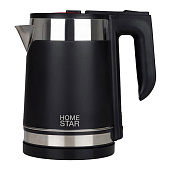  Чайник HOMESTAR HS-1038 черный  1.8 л 2200Вт  черный, двойной корпус 