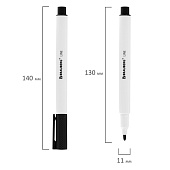  Маркер стираемый для белой доски Brauberg Line, 3 мм, с клипом, черный, 152118 