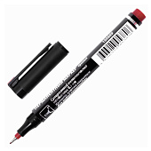  Маркер перманентный красный Brauberg Jet, супертонкий металлический наконечник 0,5 мм, 150509 