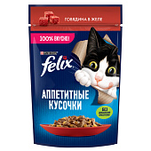 Влажный корм FELIX Аппетитные Кусочки Говядина 75г Влажный корм FELIX Аппетитные Кусочки Говядина 75г