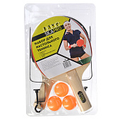  SILAPRO Набор для тенниса (ракетка 2шт, теннисный мяч 3шт, держатель д/сетки 2шт, сетка), дерево 