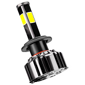  Автолампа диод H7 PX26d 12/24V  25W 2500Лм SKYWAY вентилятор+драйвер ПРОТОН А4 6000К Белая коробка комп.2шт 