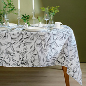  Скатерть (рогожка) Доляна "Plant leaves" 146х110 см 164 г/м2 