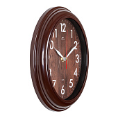  2623-005 (10) Часы настенные овал 22,5х26,5см, корпус коричневый "Классика" "Рубин" 