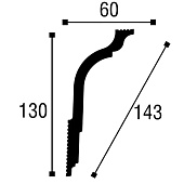  Плинтус потолочный экструд 2м 08520Е 44х73х85 бел д/натяжн потолка / Формат 