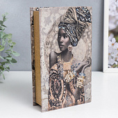  Сейф-книга Африканская красавица, дерево, кожзам, 21х13х5 см, 7039941 