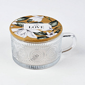 Кружка с крышкой стеклянная Дорого внимание «With love», 450 мл 10576098 Кружка с крышкой стеклянная Дорого внимание «With love», 450 мл 10576098