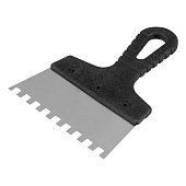Шпатель зубчатый 150мм, зуб 8х8мм, пластмассовая ручка, нержавеющая сталь Шпатель зубчатый 150мм, зуб 8х8мм, пластмассовая ручка, нержавеющая сталь