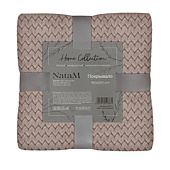 Покрывало 180х200 Зигзаг фланель серо-бежевый 