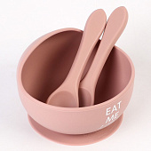 Тарелка детска и столовые приборы M&B,пыльная роза, 9037726 Тарелка детска и столовые приборы M&B,пыльная роза, 9037726