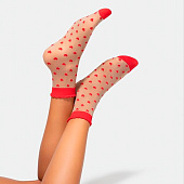  MINIMI Носки женские Cuori 20, цвет Caramello/Rosso 