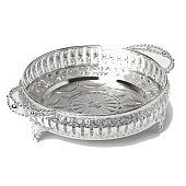 Поднос сервировочный «Солон», 34х24,5х9 см, с ручками,серебряный 3590485 Поднос сервировочный «Солон», 34х24,5х9 см, с ручками,серебряный 3590485