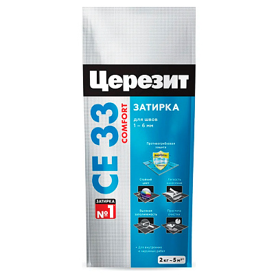  Затирка CE33 Comfort 01 белая (2кг) /Церезит 