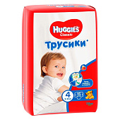 Подгузники-трусики Huggies Классик 4(9-14кг) 15шт Подгузники-трусики Huggies Классик 4(9-14кг) 15шт