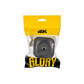 Розетка компьютерная накладная RJ45 cat 5e, цвет сталь, IEK GLORY