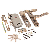 Замок врезной с ручкой 102/3 AB бронза 4кл. АЛЛЮР Замок врезной с ручкой 102/3 AB бронза 4кл. АЛЛЮР