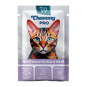 Влажный корм Chammy PRO для кошек 85гр телятина и печень в желе