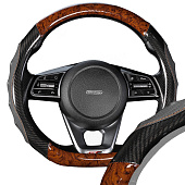 Оплетка D-тип экокожа/ПВХ M (37-39 см) SKYWAY Mix Drift-1 Черная/коричневая Оплетка D-тип экокожа/ПВХ M (37-39 см) SKYWAY Mix Drift-1 Черная/коричневая