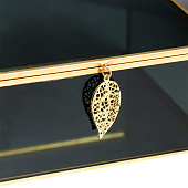  Шкатулка Затемнённая с листом, 15х15х6,5 см, 9384030 
