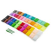  Пластилин супер лёгкий застывающий BRAUBERG KIDS, 480 г, 48 шт, 3 стека, 106310 