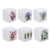 Кашпо Цветы 0,8л 10х9см, керамика INBLOOM 164-358 Кашпо Цветы 0,8л 10х9см, керамика INBLOOM 164-358