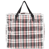  Сумка хозяйственная на молнии, 29 л, цвет чёрный/белый 