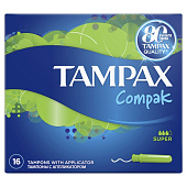 Тампоны TAMPAX Compak Super Duo 16шт Препаков. Коробка
