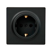  Розетка накладная с заземлением, цвет черн. бархат, Lezard LETO 