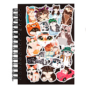 Записная книжка А6, 100 листов, в клетку "Мемные коты" 10865781 Записная книжка А6, 100 листов, в клетку "Мемные коты" 10865781