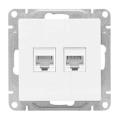 Розетка компьютерная встраиваемая RJ45 UTP cat 5e, цвет белый, EKF Эпика
