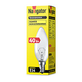  Лампа свеча Navigator 40 Вт E14 прозр 