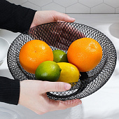 Фруктовница Доляна Grid, цвет чёрный 6908110 Фруктовница Доляна Grid, цвет чёрный 6908110