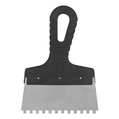 Шпатель зубчатый 150мм, зуб 6х6мм, пластмассовая ручка, нержавеющая сталь Шпатель зубчатый 150мм, зуб 6х6мм, пластмассовая ручка, нержавеющая сталь