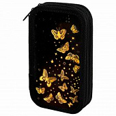 Пенал ЮНЛАНДИЯ, 2 отделения, ламинированный картон, конгрев, 19х11 см, Golden, 273495