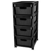 Комод на колесах 4 секции Velvet 300х385х690мм черный 435218813 Комод на колесах 4 секции Velvet 300х385х690мм черный 435218813