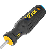 Отвертка SL5x100мм, CrV, трехкомпонентная рукоятка, Denzel Отвертка SL5x100мм, CrV, трехкомпонентная рукоятка, Denzel