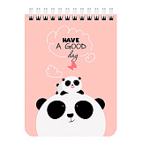 Блокнот А6, 108х145 мм, 40 л, гребень, картон, клетка, Brauberg Kids, Панды, 114393 Блокнот А6, 108х145 мм, 40 л, гребень, картон, клетка, Brauberg Kids, Панды, 114393