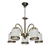  Люстра классическая 10078/5AB WT+CL+AB 60Вт Е27 S=11м2 / ЭкономСвет 