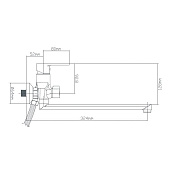 Смеситель для ванны из латуни картридж 35мм B8289-18F РМС Смеситель для ванны из латуни картридж 35мм B8289-18F РМС