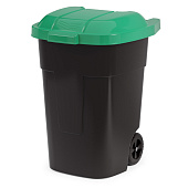  Бак для мусора 65,0л на колёс.черно-зеленый М4663 