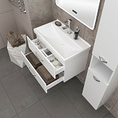 Тумба Unita 80 подвесная с двумя ящиками Белый глянец с раковиной Фостер 80 Uni.01.80/1WGL Encanto Тумба Unita 80 подвесная с двумя ящиками Белый глянец с раковиной Фостер 80 Uni.01.80/1WGL Encanto