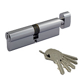 Цилиндр ключ/вертушка МЦ-ЛУВ-100 (хром) (50-50) англ.кл. Нора-М