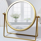  Зеркало настольное «PREMIUM MIRROR», d зеркальной поверхности 14,5 см, цвет золотой 